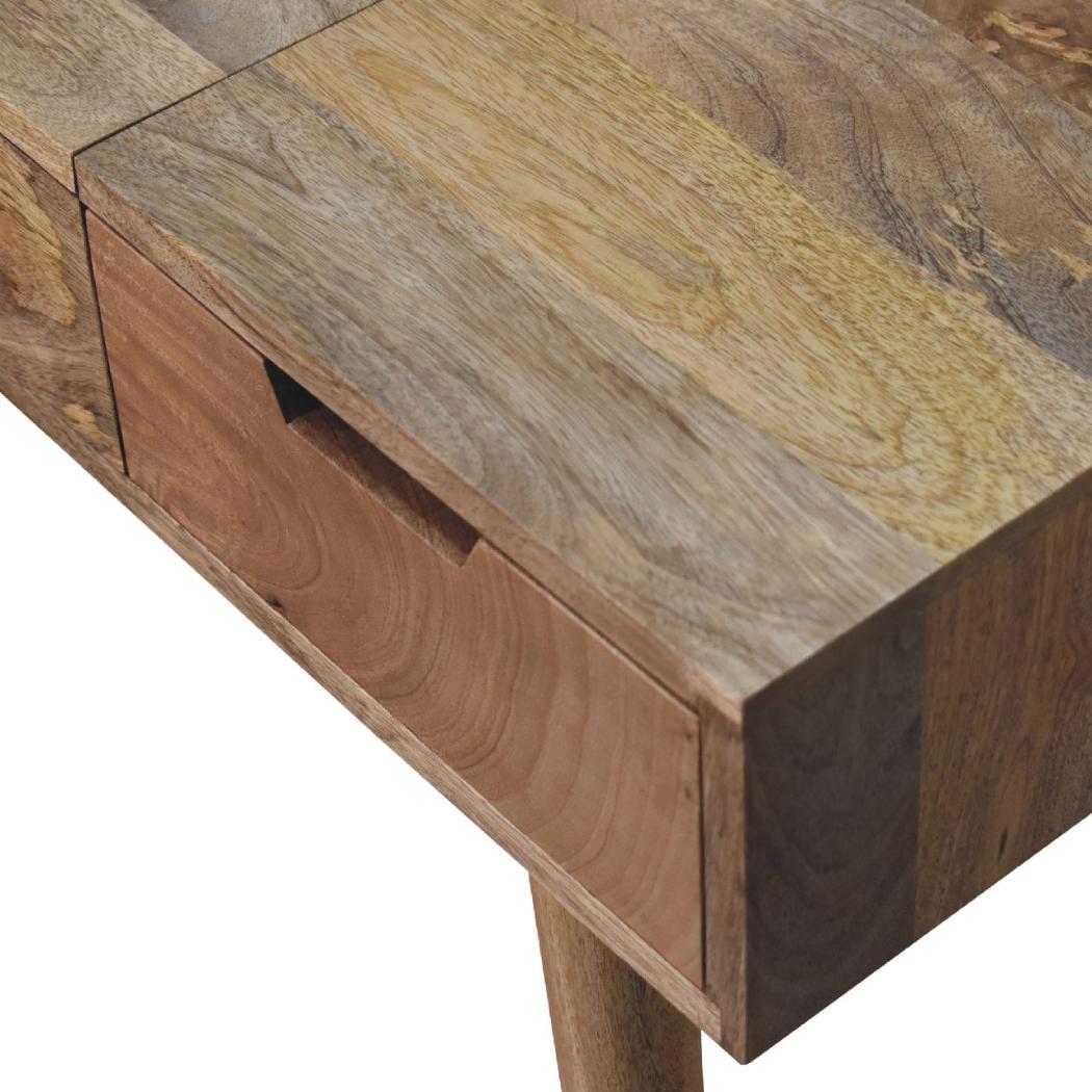 Oak-Inspired Dressing Table | Solid Mango Wood | Natural Finish | Bedroom Vanity