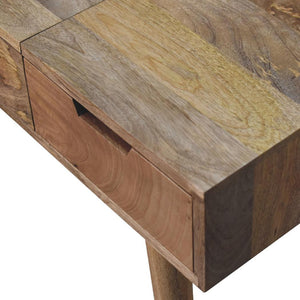 Oak-Inspired Dressing Table | Solid Mango Wood | Natural Finish | Bedroom Vanity
