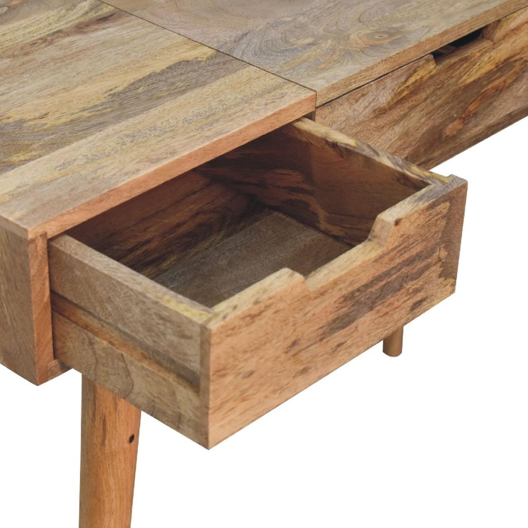 Oak-Inspired Dressing Table | Solid Mango Wood | Natural Finish | Bedroom Vanity