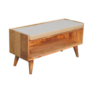 Oak-Inspired Nordic Storage Bench With Mud Linen | Nordic-Inspired Design