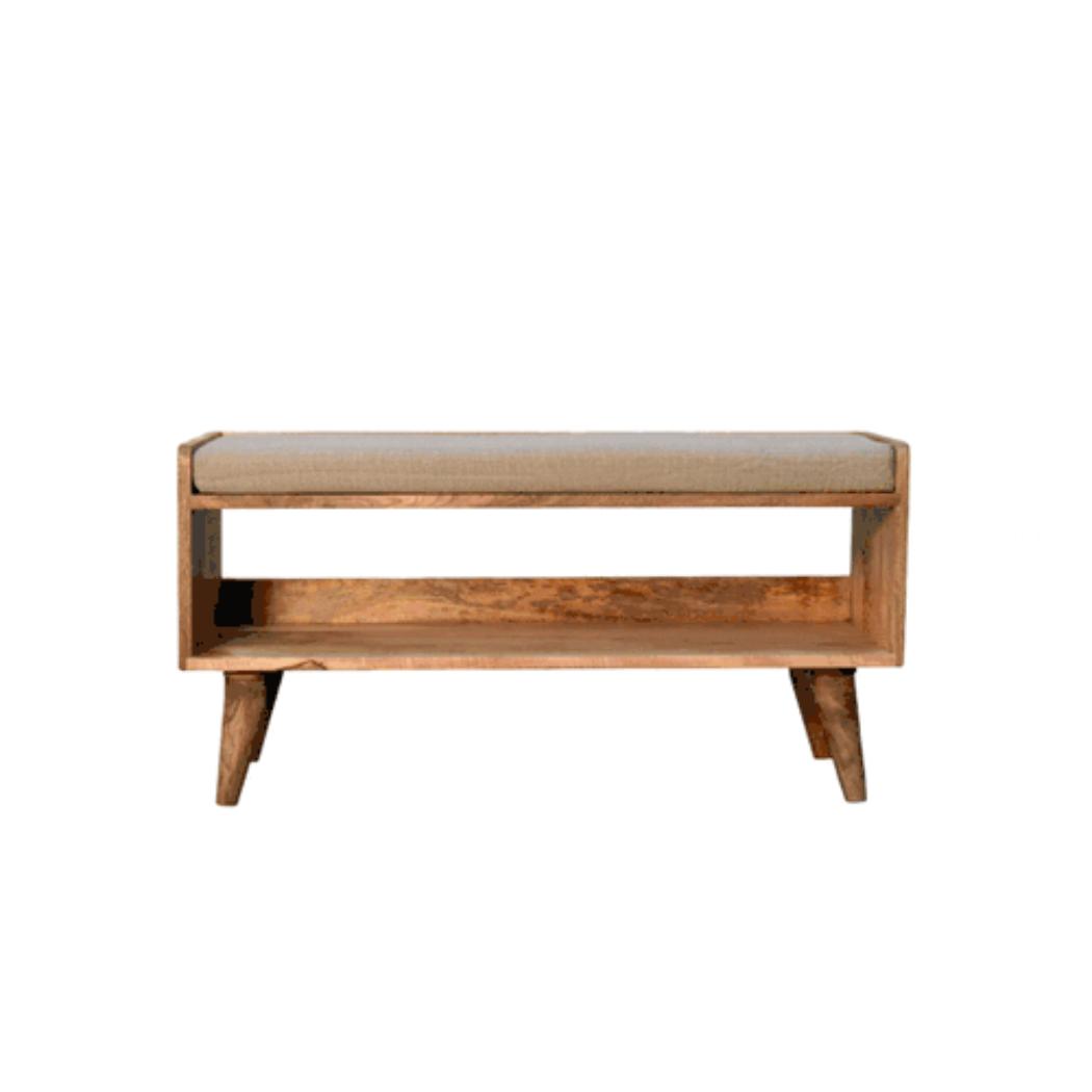 Oak-Inspired Nordic Storage Bench With Mud Linen | Nordic-Inspired Design