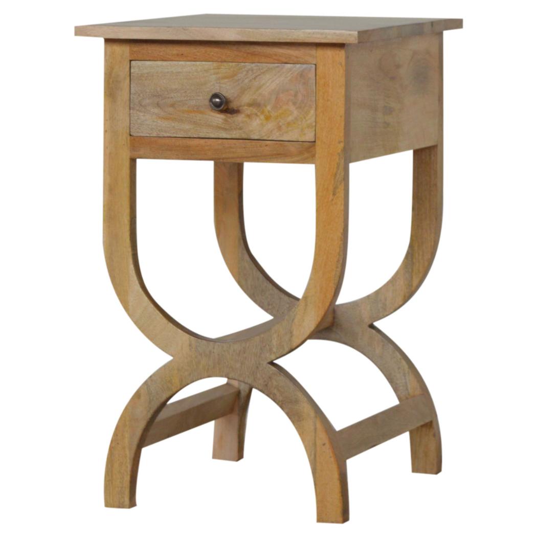 Oak-Inspired Serpentine Bedside Table | Curved Profile | Elegant Bedroom Accent