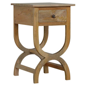 Oak-Inspired Serpentine Bedside Table | Curved Profile | Elegant Bedroom Accent
