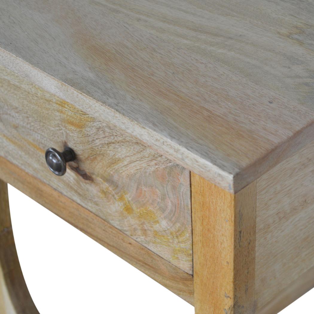 Oak-Inspired Serpentine Bedside Table | Curved Profile | Elegant Bedroom Accent