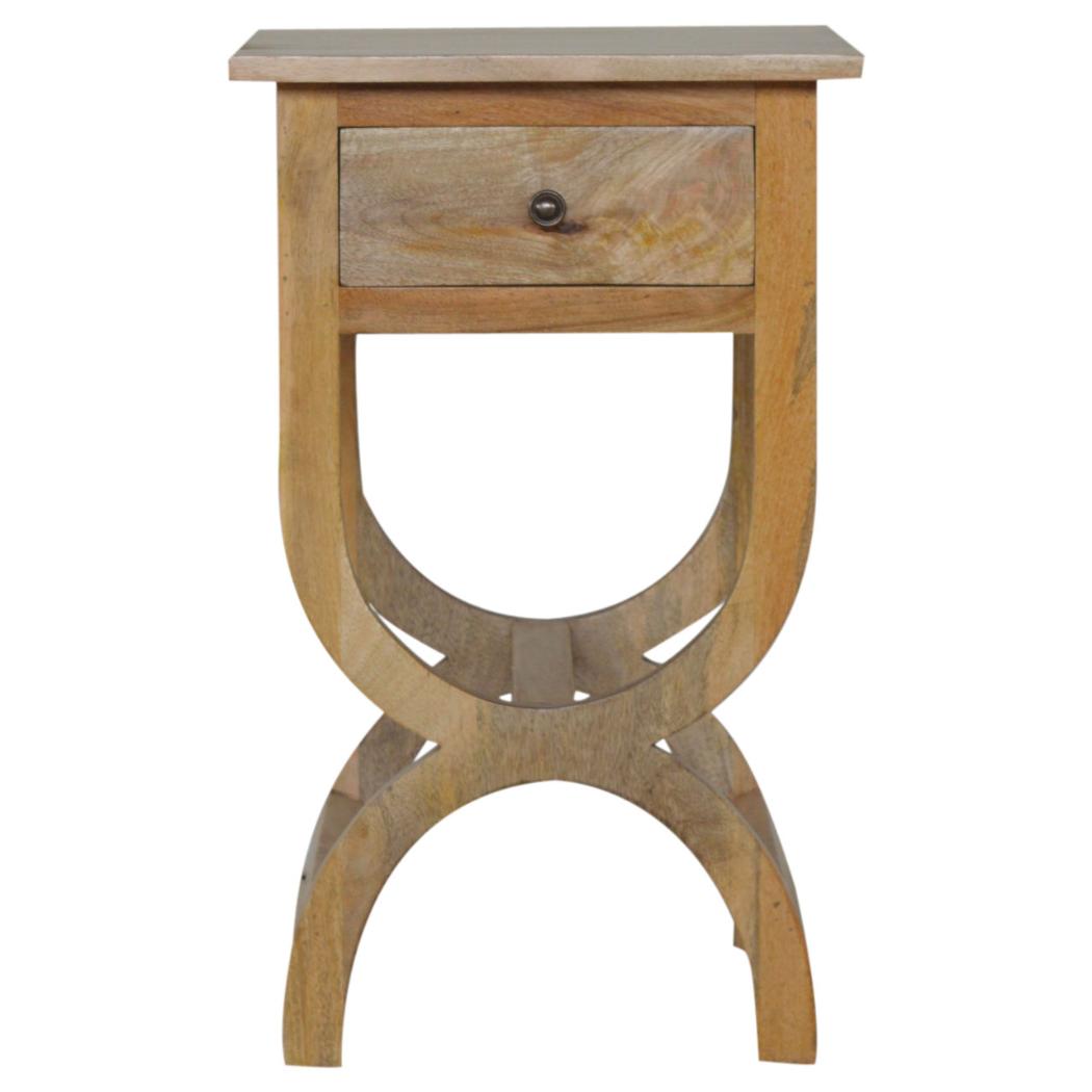 Oak-Inspired Serpentine Bedside Table | Curved Profile | Elegant Bedroom Accent