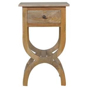 Oak-Inspired Serpentine Bedside Table | Curved Profile | Elegant Bedroom Accent