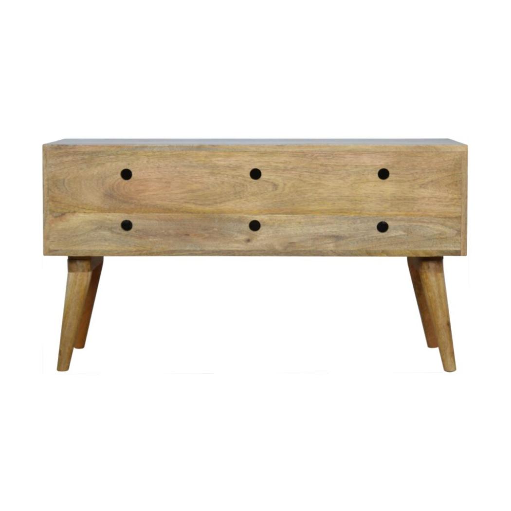 Oak-ish Diamond Bench | Geometric Detail | Versatile Home Seating