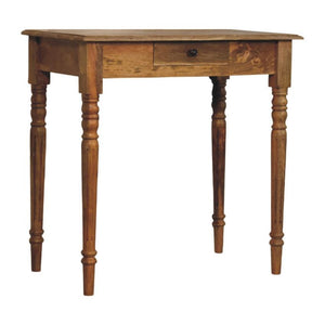 Oak-ish Turned Leg Writing Desk | Solid Wood Study Table