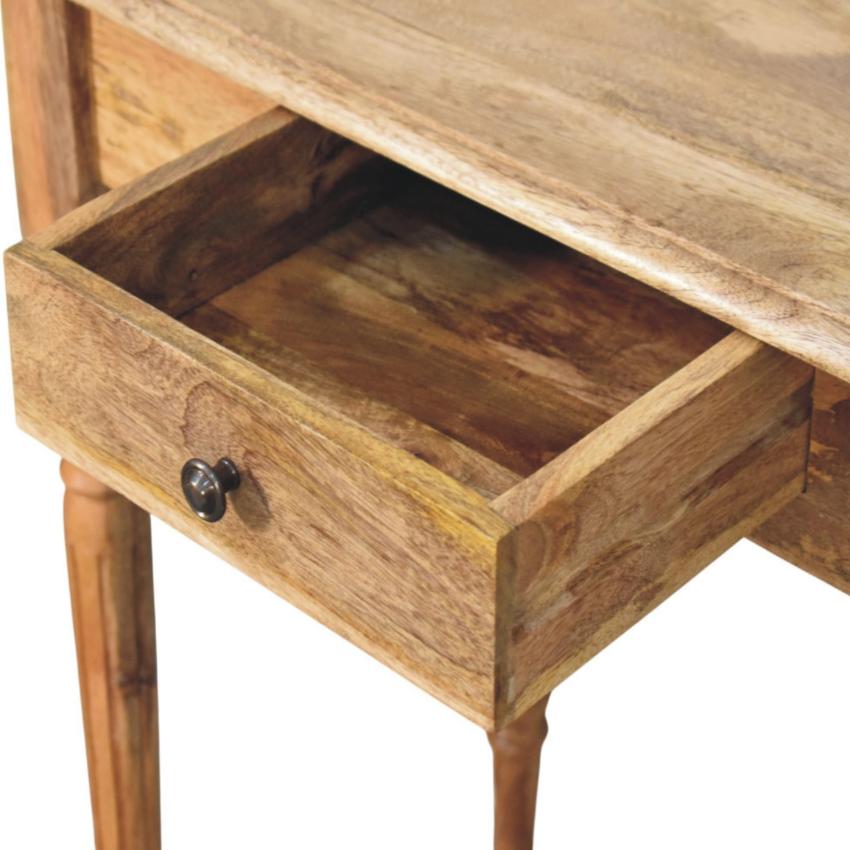 Oak-ish Turned Leg Writing Desk | Solid Wood Study Table