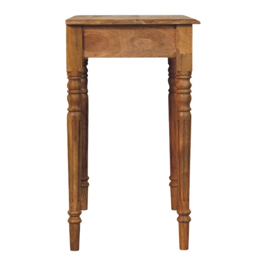 Oak-ish Turned Leg Writing Desk | Solid Wood Study Table