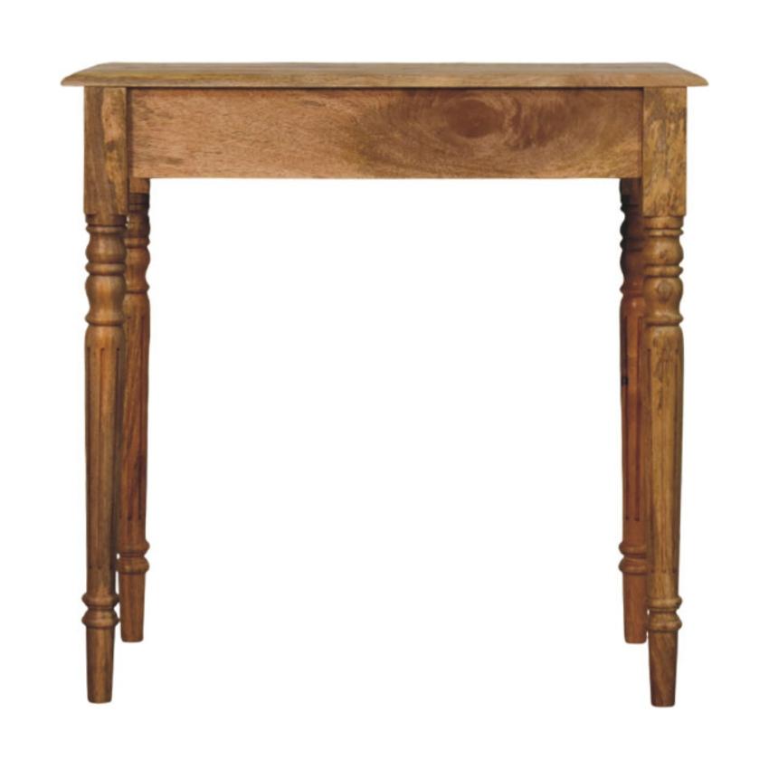 Oak-ish Turned Leg Writing Desk | Solid Wood Study Table