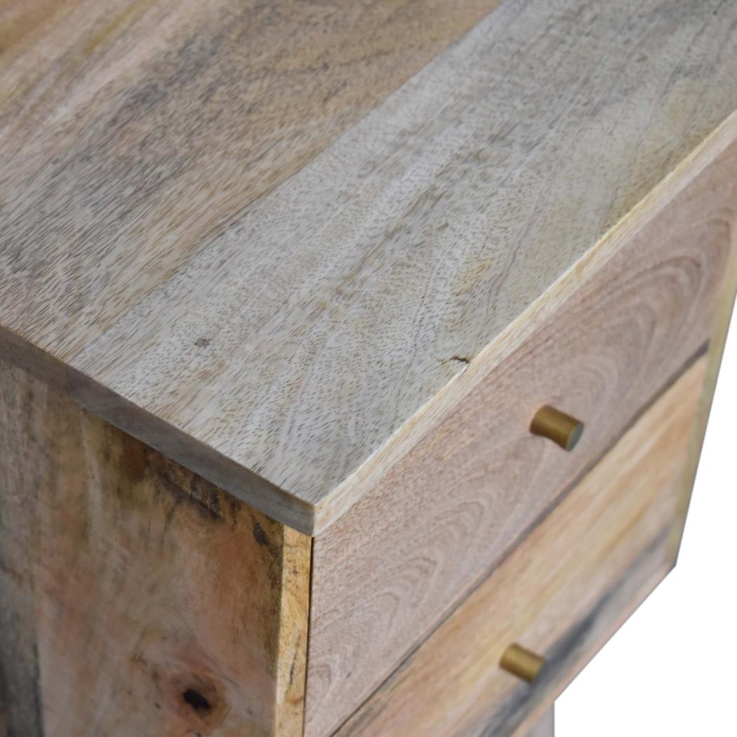 Oakridge 2 Drawer Bedside Table | Solid Mango Wood | Oak Finish | Nordic Legs