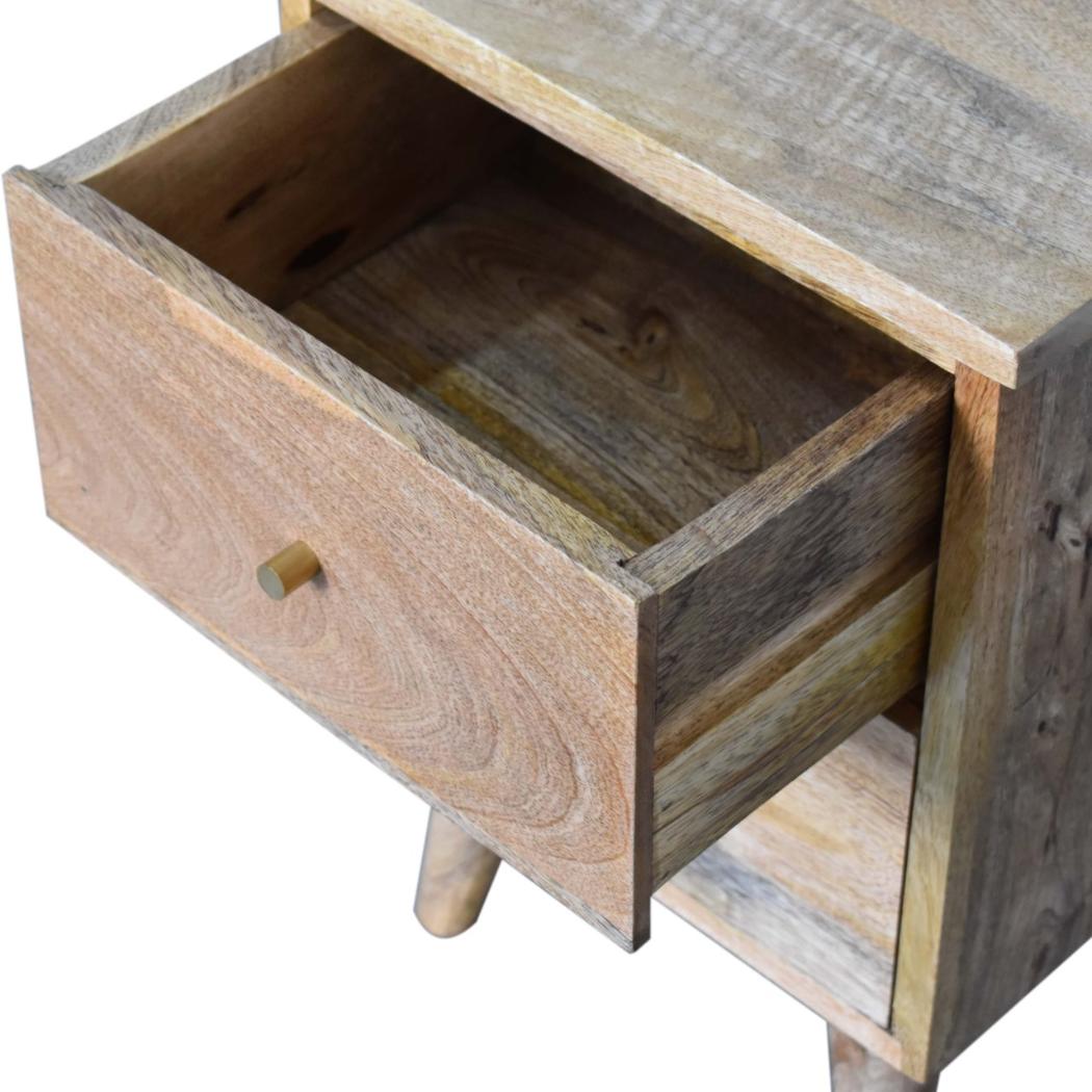 Oakridge 2 Drawer Bedside Table | Solid Mango Wood | Oak Finish | Nordic Legs