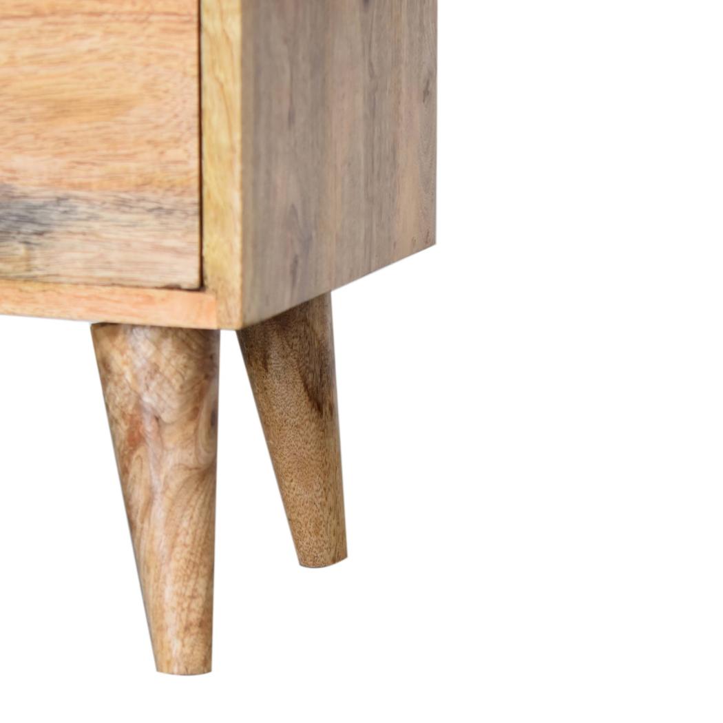 Oakridge 2 Drawer Bedside Table | Solid Mango Wood | Oak Finish | Nordic Legs