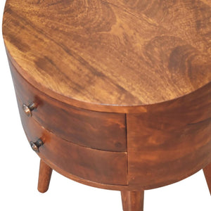 Odyssey Bedside | Solid Mango Wood | Natural Wood Finish | Artisan-Crafted Design