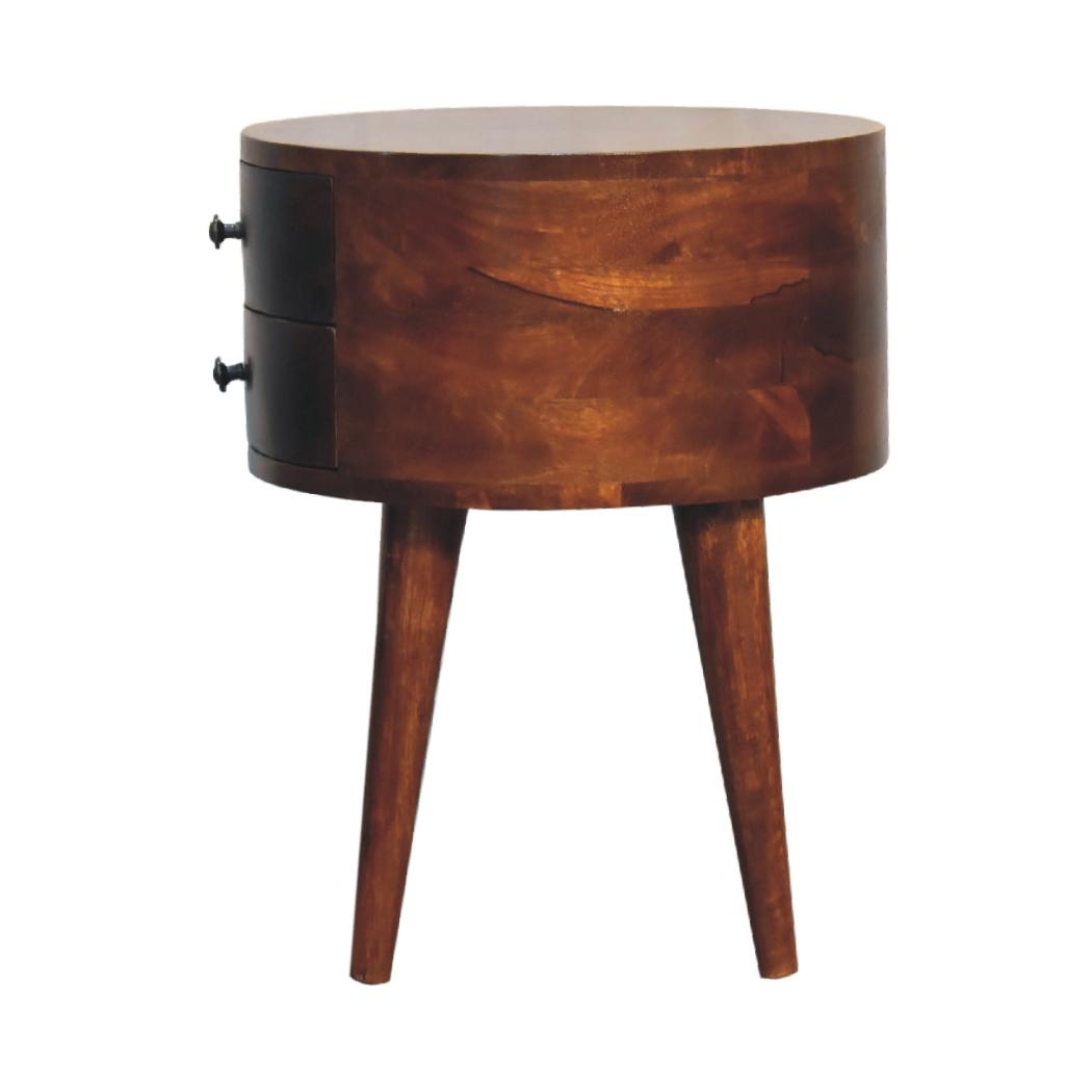 Odyssey Bedside | Solid Mango Wood | Natural Wood Finish | Artisan-Crafted Design