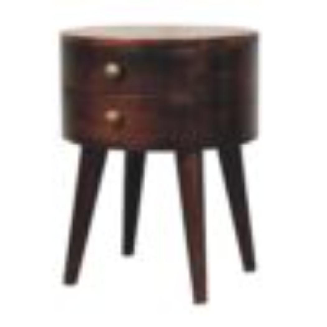 Odyssey Bedside Table | Solid Mango Wood | California Walnut Finish | 2 Drawer Nightstand