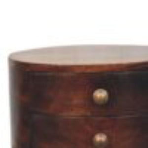 Odyssey Bedside Table | Solid Mango Wood | California Walnut Finish | 2 Drawer Nightstand