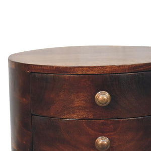Odyssey Bedside Table | Solid Mango Wood | California Walnut Finish | 2 Drawer Nightstand