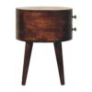 Odyssey Bedside Table | Solid Mango Wood | California Walnut Finish | 2 Drawer Nightstand