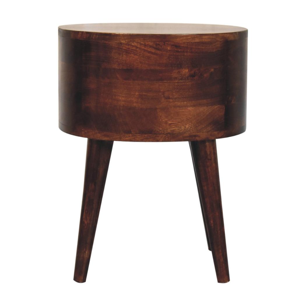 Odyssey Bedside Table | Solid Mango Wood | California Walnut Finish | 2 Drawer Nightstand