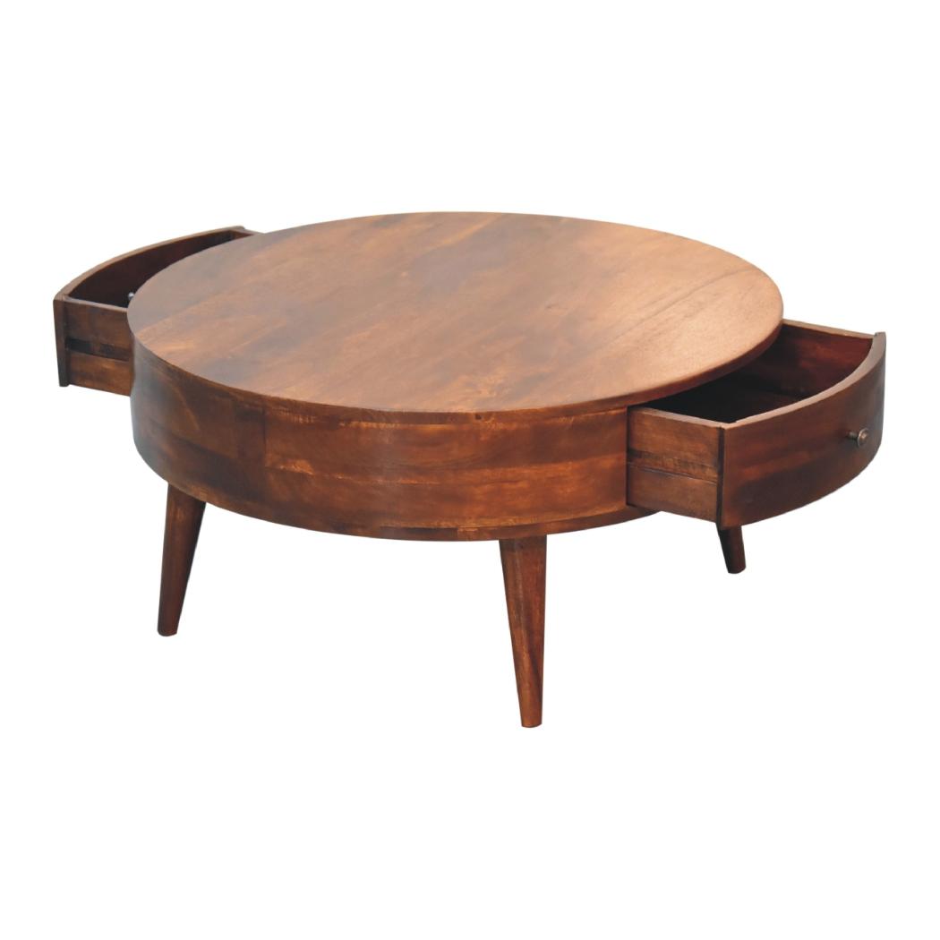 Odyssey Coffee Table | Solid Mango Wood | Natural Wood Finish | Artisan-Crafted Design