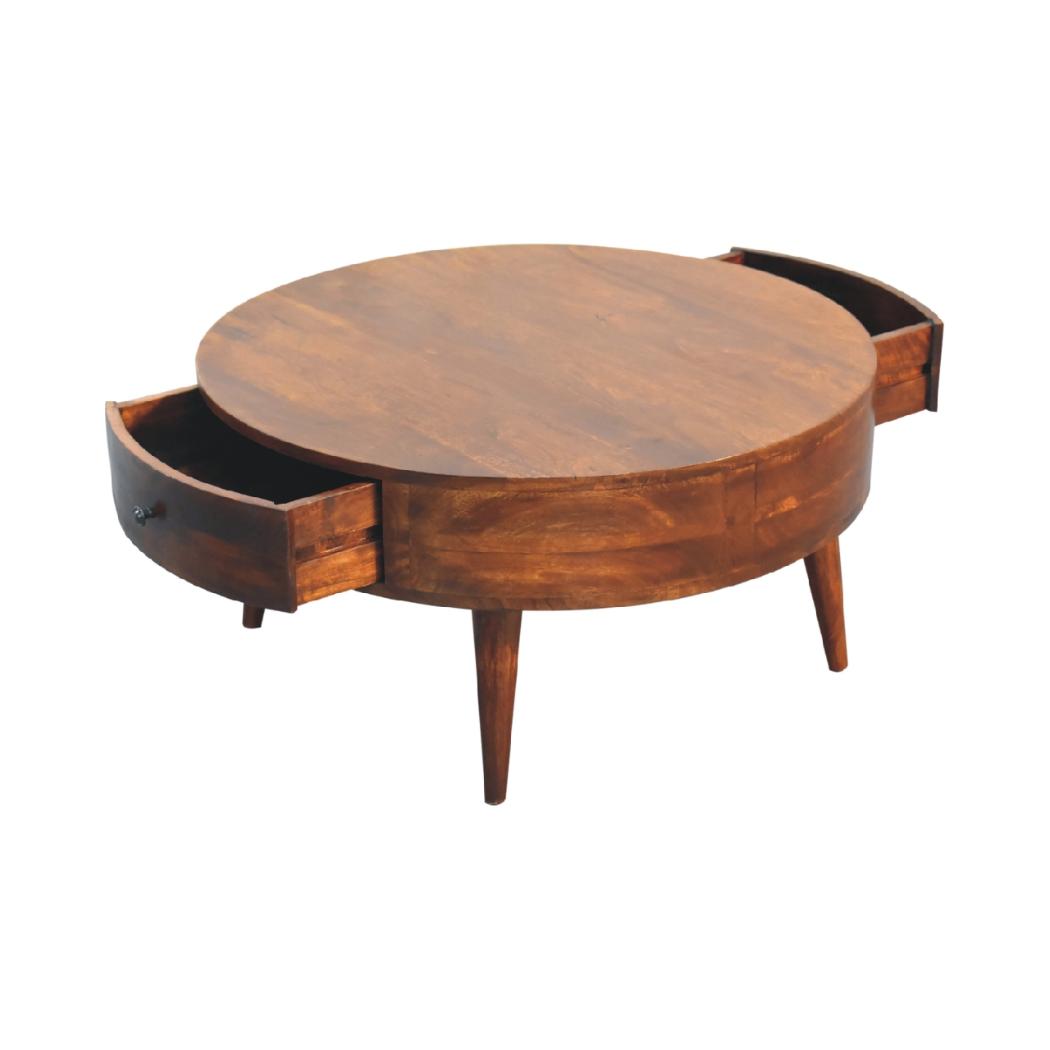 Odyssey Coffee Table | Solid Mango Wood | Natural Wood Finish | Artisan-Crafted Design