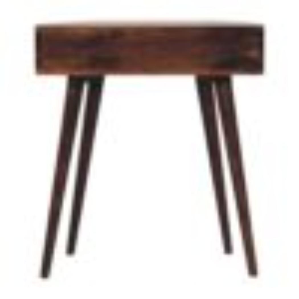Odyssey Console Table | Solid Mango Wood | California Walnut Finish | Round Console Table with Drawer