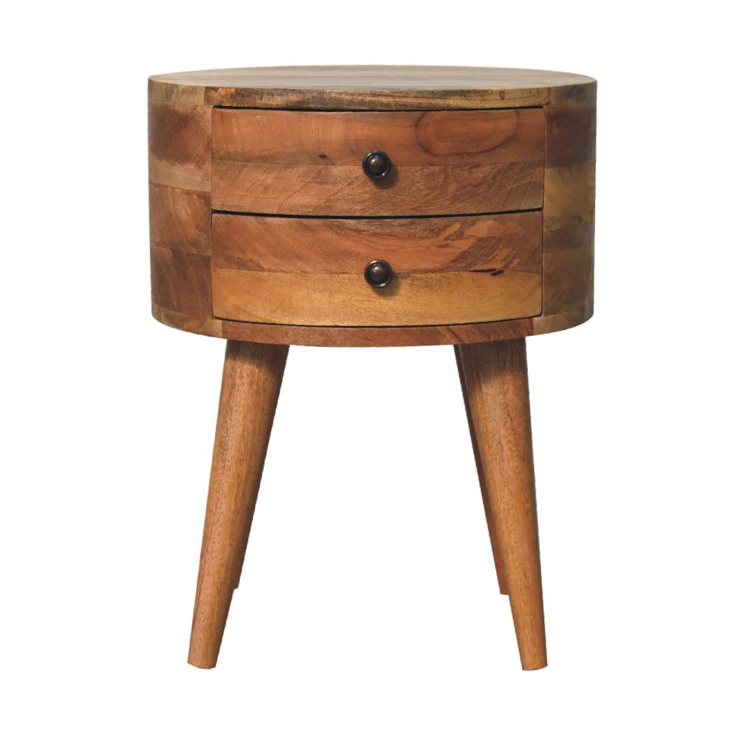 Odyssey Oak-Inspired Bedside | Solid Mango Wood | Artisan-Crafted Design