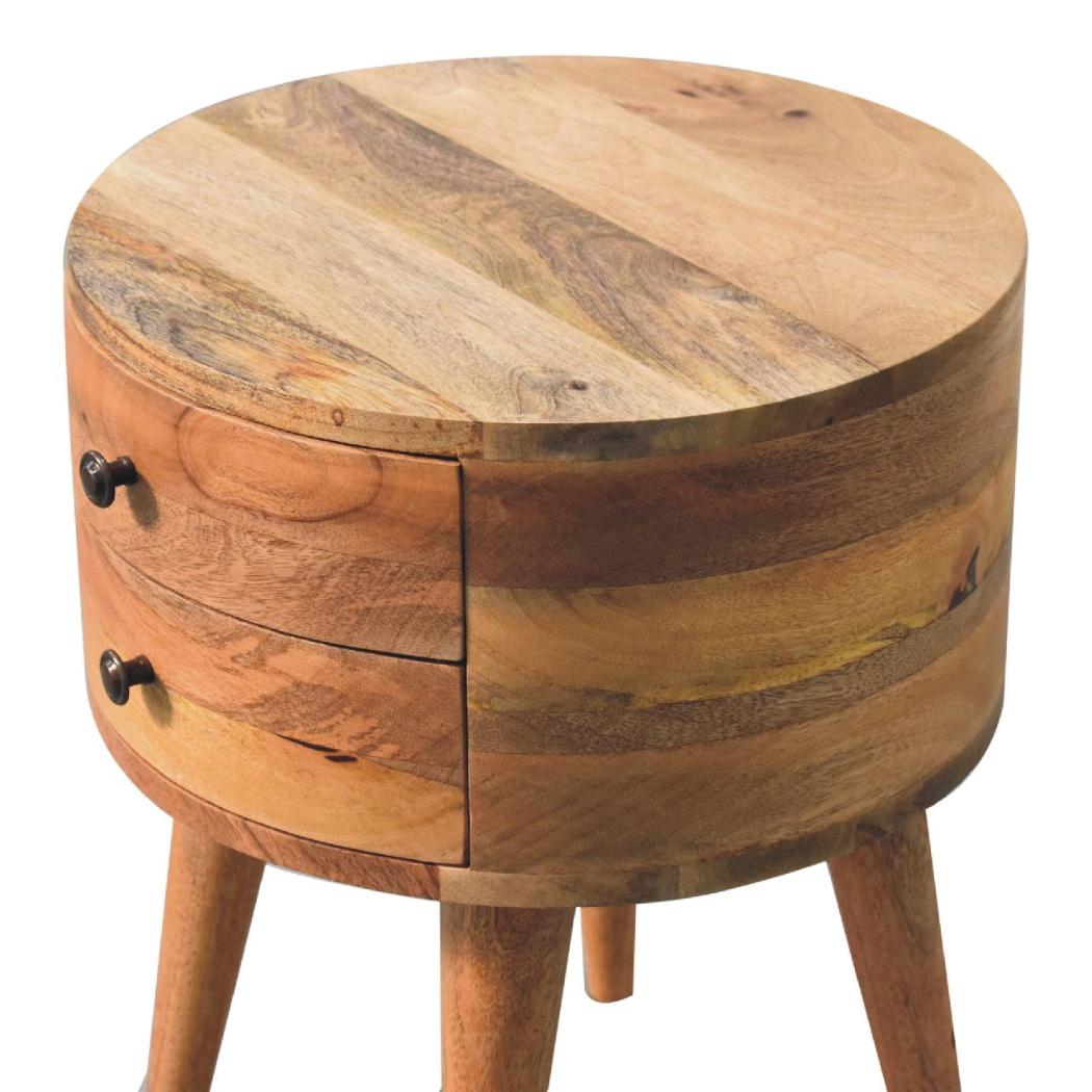 Odyssey Oak-Inspired Bedside | Solid Mango Wood | Artisan-Crafted Design