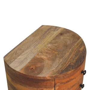 Odyssey Oak-Inspired Tripod Bedside | Solid Mango Wood | Tripod Leg Design