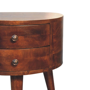 Odyssey Tripod Bedside | Solid Mango Wood | Natural Wood Finish | Tripod Leg Design