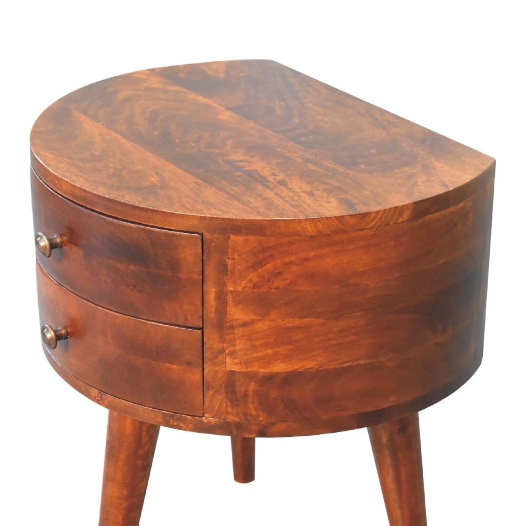 Odyssey Tripod Bedside | Solid Mango Wood | Natural Wood Finish | Tripod Leg Design