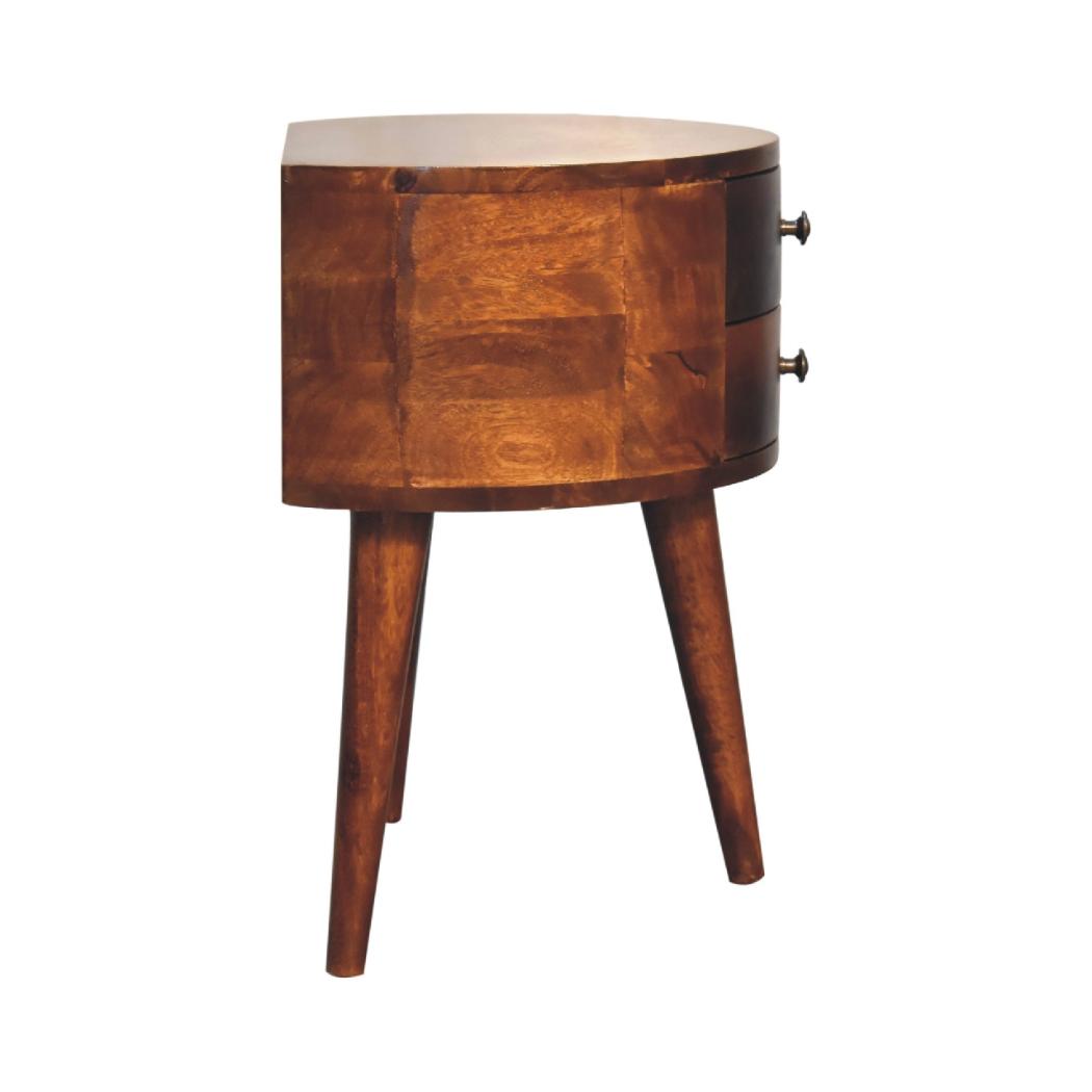 Odyssey Tripod Bedside | Solid Mango Wood | Natural Wood Finish | Tripod Leg Design