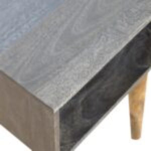 Open Bedside Table | Solid Mango Wood | Carbon Black Finish | Shelf Storage
