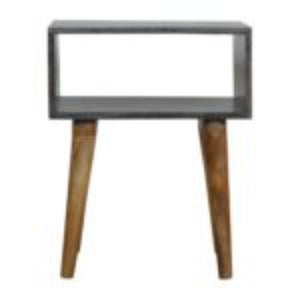 Open Bedside Table | Solid Mango Wood | Carbon Black Finish | Shelf Storage