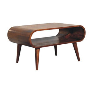 Open Chestnut Coffee Table | Solid Mango Wood | Open Storage Design