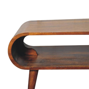 Open Chestnut Coffee Table | Solid Mango Wood | Open Storage Design