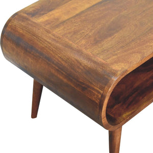 Open Chestnut Coffee Table | Solid Mango Wood | Open Storage Design