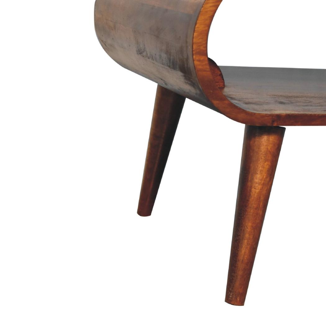 Open Chestnut Coffee Table | Solid Mango Wood | Open Storage Design