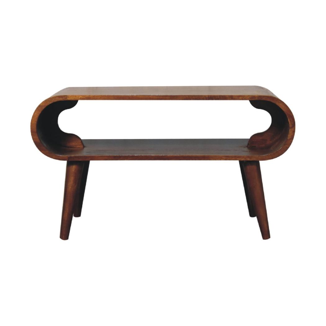 Open Chestnut Coffee Table | Solid Mango Wood | Open Storage Design