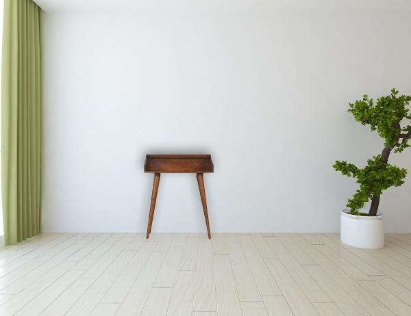Open Chestnut Writing Desk | Solid Mango Wood | Nordic Style | Open Shelf
