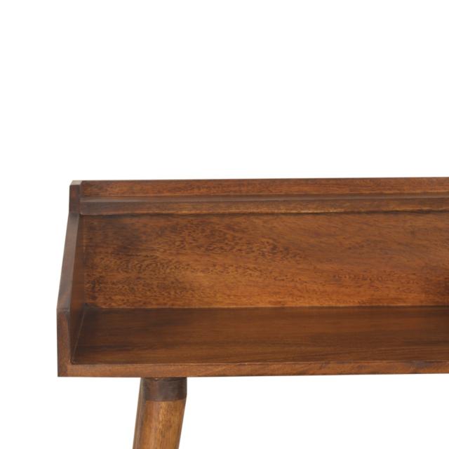 Open Chestnut Writing Desk | Solid Mango Wood | Nordic Style | Open Shelf