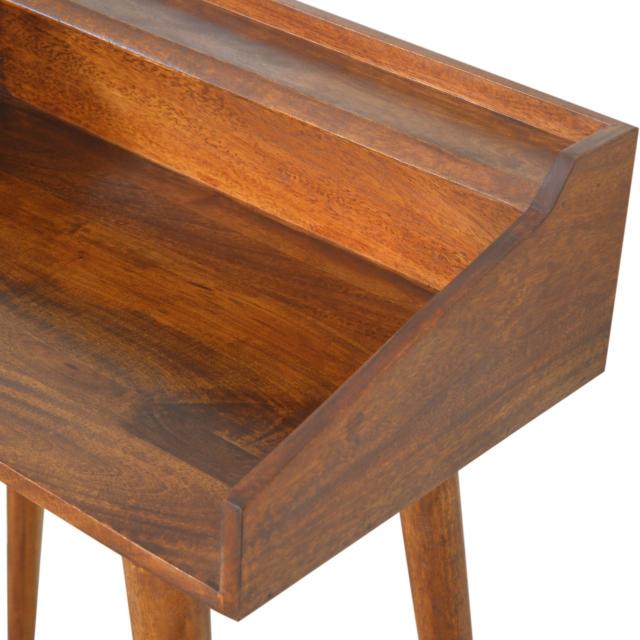 Open Chestnut Writing Desk | Solid Mango Wood | Nordic Style | Open Shelf