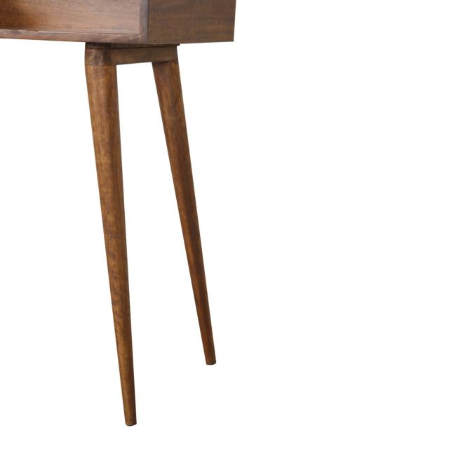 Open Chestnut Writing Desk | Solid Mango Wood | Nordic Style | Open Shelf
