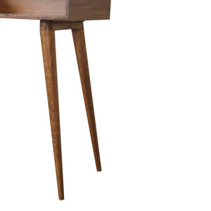 Open Chestnut Writing Desk | Solid Mango Wood | Nordic Style | Open Shelf