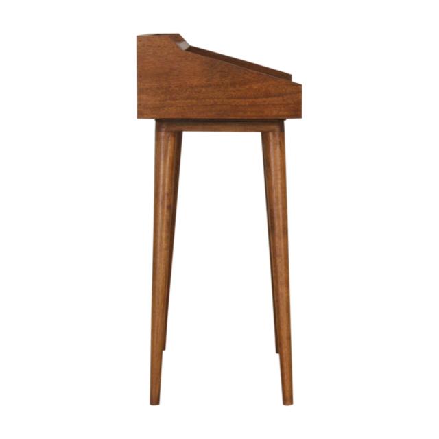 Open Chestnut Writing Desk | Solid Mango Wood | Nordic Style | Open Shelf