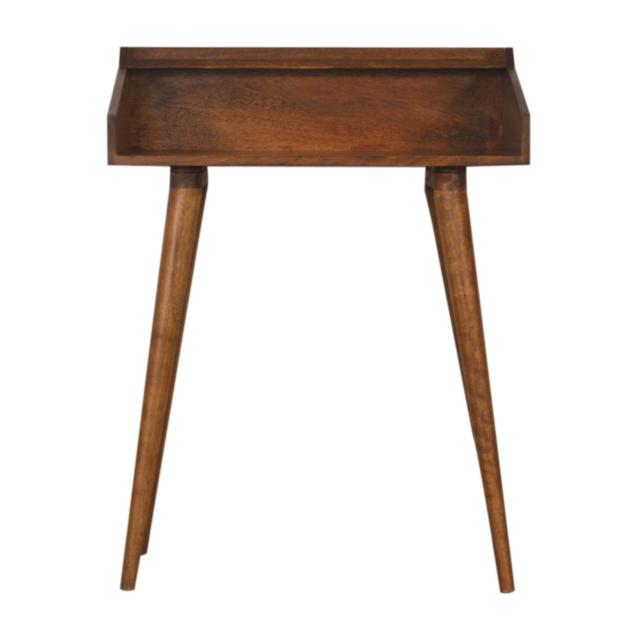 Open Chestnut Writing Desk | Solid Mango Wood | Nordic Style | Open Shelf