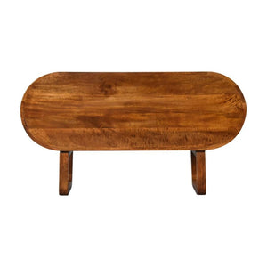 Open Circular Media Unit | Chestnut Finish | Rounded TV Storage