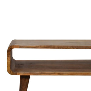 Open Media Unit | Oak Finish | Accessible TV Storage